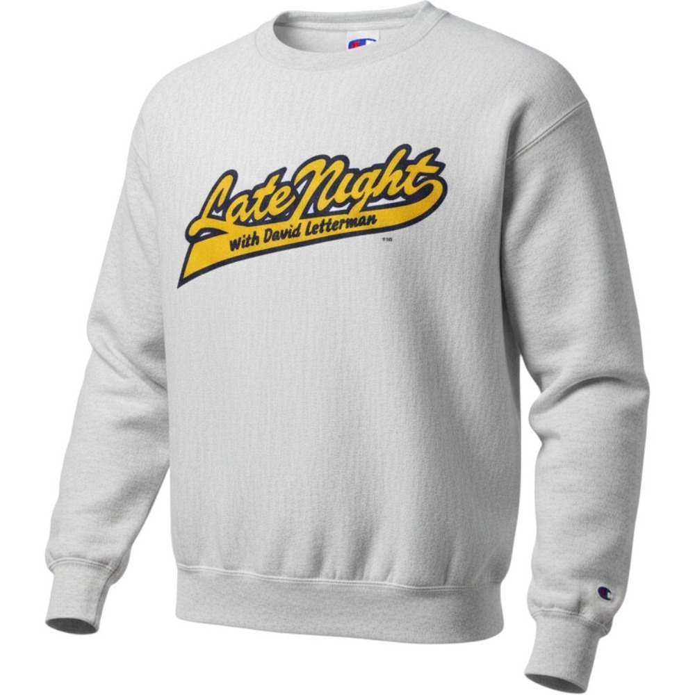 Vintage Late Night With David Letterman MVP Pro‎ Weave Sweatshirt Gray Medium